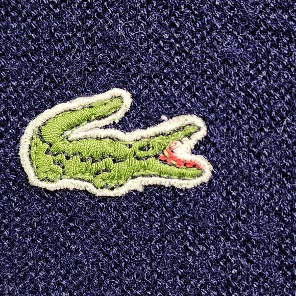 Vintage IZOD Lacoste Blue V-Neck Sweater, Men's Large - Picture 7 of 9